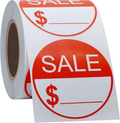 Hybsk Red Sale Labels with Dollar Sign Stickers 2 Inch Total 300 Labels per Roll