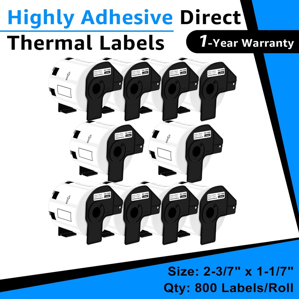 10Roll 1.1″x2.4″ Samll White Paper Address Labels DK-1209 for Brother QL-1050