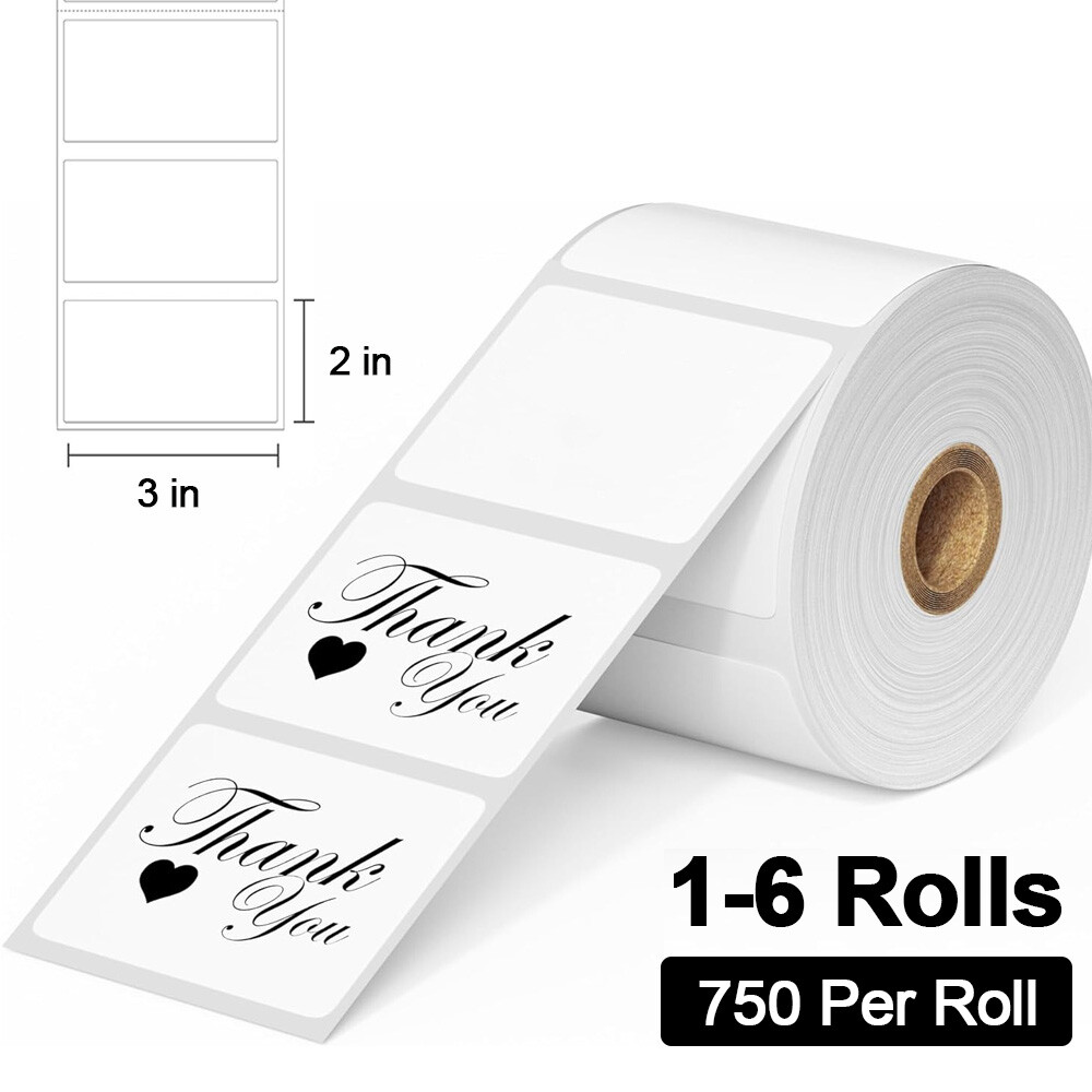 1-6 Rolls Direct Thermal 3×2 Barcode Labels Address Shipping For Zebra Rollo