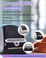3Rolls Compatible DYMO 4XL Labels Direct Thermal Shipping Labels 4″x6″ 1744907