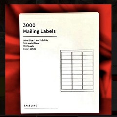 Baseline Blank Address Mailing Labels 3000 Per Pack Size 1”x 2-5/8″