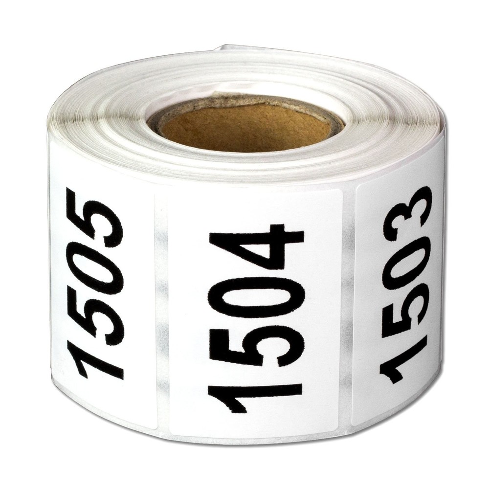 1501-2000 Consecutive Number Labels (1 x 1.5 inch, White – 500 Labels) 1501 t…