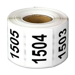 1501-2000 Consecutive Number Labels (1 x 1.5 inch, White – 500 Labels) 1501 t…