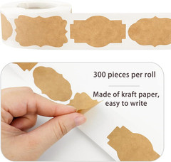 1200Pc Kraft Label Stickers for Mason Jars Essential Oil Bottles Food Containers