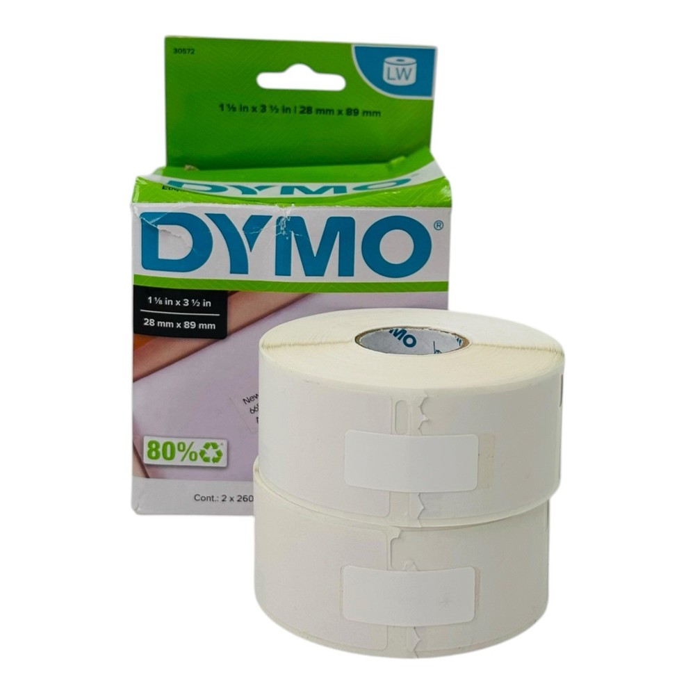 2 Rolls of 260 Labels DYMO 30572 LW Address Labels 1-1/8″ x 3-1/2″ White