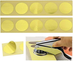 100Pcs Gold Embossed Foil Blank Certificate Self-Adhesive Sealing Stickers – Per