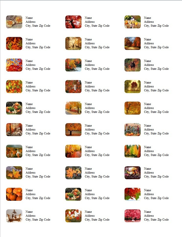 Personalized Address Labels Fall Autumn All Pictures (D1)