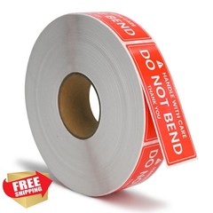 L LIKED Labels Handle with Care 1×3 Inch Roll