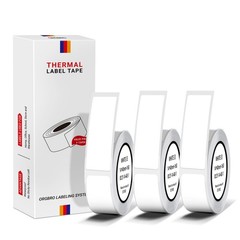 3 Roll White X1 Label Maker Tape Thermal 12x40mm Laminated Office Refill