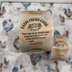 500 – 2” Round Egg Carton Labels Farm Fresh Eggs For Unwashed Eggs