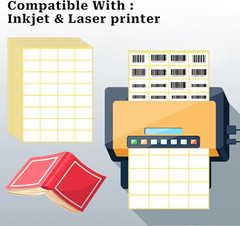 480 Pcs White Blank Labels Self Adhesive Library Book Spine Labels 1″ X 1.5″ Mai