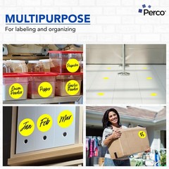 Fluorescent Yellow 4-Inch Round Circle Dot Sticker Labels with Easy Peel Perf…