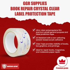 T.R.U. LP-20CC Book Repair Clear Tape 1 Inch x 72 yds Label Protection 1 PCS