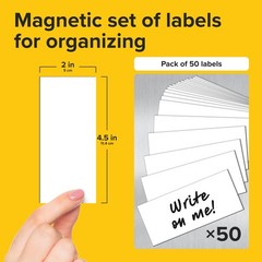 Dry Erase Magnetic Labels – Reusable Sticky Notes – Magnetic Notepads for Ref…