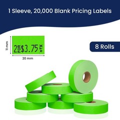Pricing Labels for Monarch 1131 Fluorescent Green – 20,000 Labels, 1 Sleeve -…