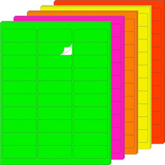 2“ X 4“ Fluorescen Address Labels 5 Colors Neon Stickers for Inkjet or Laser Pri