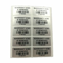 1000 WARRANTY VOID IF REMOVED Tamper Proof Security Sticker with serial number
