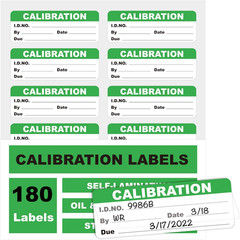 Self-Laminating Calibration Labels, 1.75”×0.63”, Waterproof Indoor/Outdoor Ins