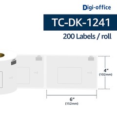 3 Roll 200 Shipping Labels DK-1241 4″ x 6″ for Brother QL-1050N QL-1110NWB