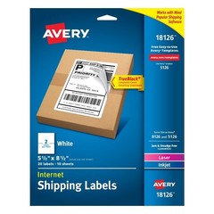 White Shipping Labels 5-1/2 x 8-1/2 Inch TrueBlock Paper for Laser and Inkjet
