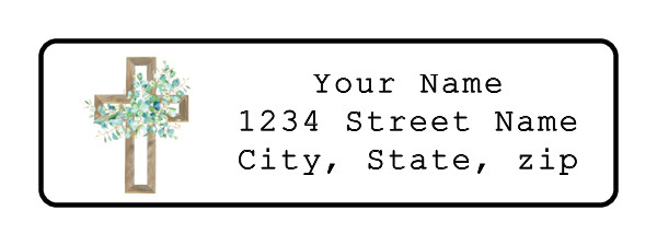 400 Personalized Cross Return Address Labels Stickers 1/2″ x 1 3/4″