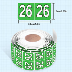 500 Pieces 2026 Year Stickers File Folder Year Labels Rectangle Coded Colored Ye