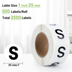 Size Stickers for Clothing, 3500 Pcs, 1 Inch round Self Adhesive Clothing Size
