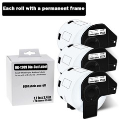 3 ROLLS Compatible Barcode Labels Replacement for Brother QL-500 QL-550 DK-1209