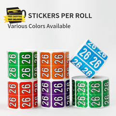 2026 Year Stickers, 500 Pcs File Folder Labels Self Adhesive 3/4″ X 1-1/2″ Chart