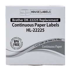 Non-OEM Fits BROTHER DK-2225 Continuous Labels (1-1/2″ x 100 feet) – (9) Rolls