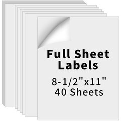 8.5″ x 11″ Full Sheet Label Sticker Paper for Laser & Inkjet Printers,Self Ad…