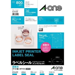 A-one Label Stickers, Inkjet, Matte Paper, 40-sided Oval, 20 Sheets, 624402E