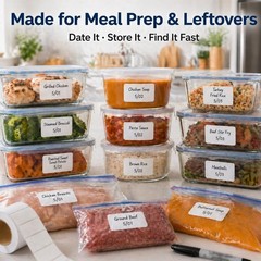 1200 Removable Freezer Labels 1X2 Inch Waterproof, Oil & Tear Resistant Blank Fo