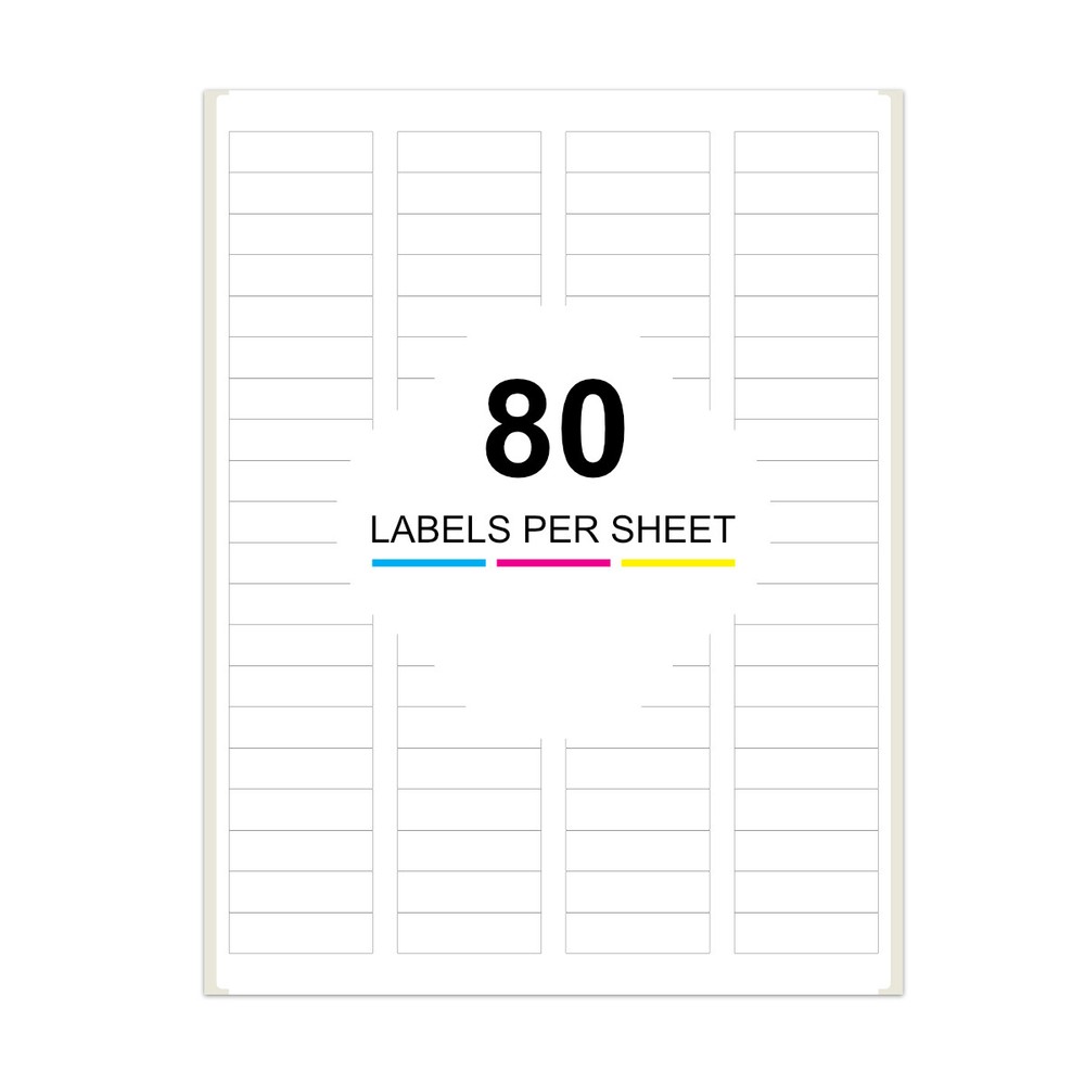 0.5 x 1.75″ Address Labels for Laser/Inkjet Printers White Permanent Adhesive