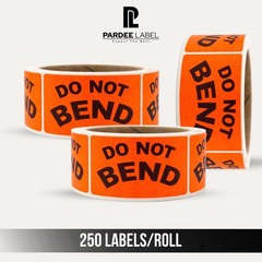 Do Not Bend Neon Red Labels 2″ x 3″ Stickers Shipping 250/Roll