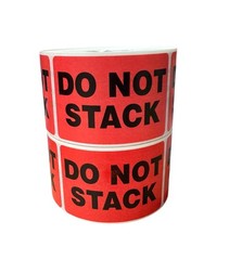 2″x3″ Red, DO NOT STACK Pallet Labels, Heavy, 2 Rolls Of 500 Each