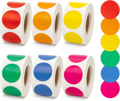 3000 Pcs 3/4″ round Color Coding Labels Stickers Circle Colored Dot Stickers Inc