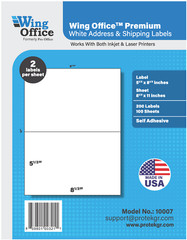 2500 Shipping Labels Self Adhesive Half Sheet 5.5 x 8.5 USPS UPS FedEx USA made