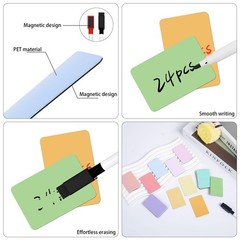 24 pcs Dry Erase Magnetic Labels, VEINARDYL 2.3″ x 1.6″ Reusable Magnet Name …