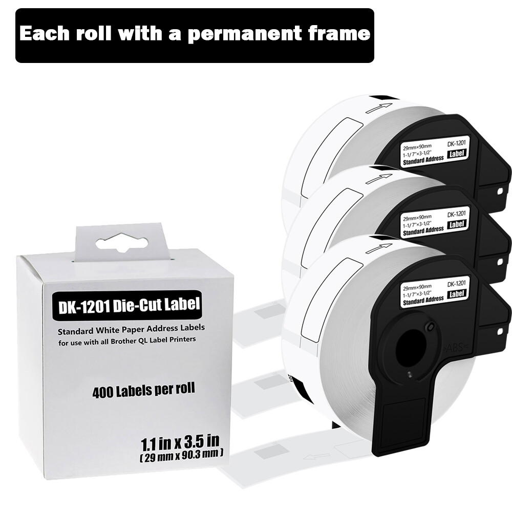 3ROLL 1-1/7″x3-1/2″ Shipping Label DK-1201 Compatible Brother QL-570 QL-1110NWB
