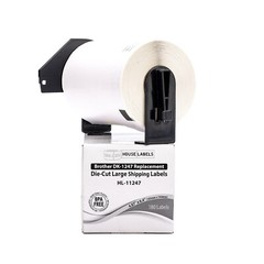 Non-OEM Fits BROTHER DK-1247 Labels 4.07″x6.4″, 20 Rolls + 1 Reusable Cartridge