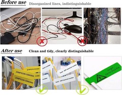 300pcs Cable Labels, 10 Colors Colorful Cord Labels Self Adhesive Waterproof …
