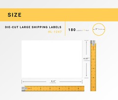 Non-OEM Fits BROTHER DK-1247 Labels 4.07″x6.4″, 1 Roll + 1 Reusable Cartridge