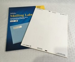 AVERY WHITE MAILING LABELS # 18167 / 2 FULL PACKAGES 1 PARTIAL / 28 SHEETS OF 80
