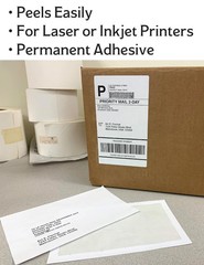 Integrated Labels with Receipts – 8.5″ x 11″, Permanent Adhesive, Inkjet & La…