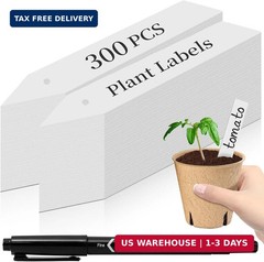 Dalzom® 300Pcs 4″ Plant Labels with Marker Pen, Waterproof Plastic Plant Tags fo