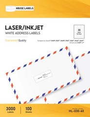 50 Sheets 1500 Labels NEON RED Fast Peel Address Mailing 1 x 2 5/8 30 UP