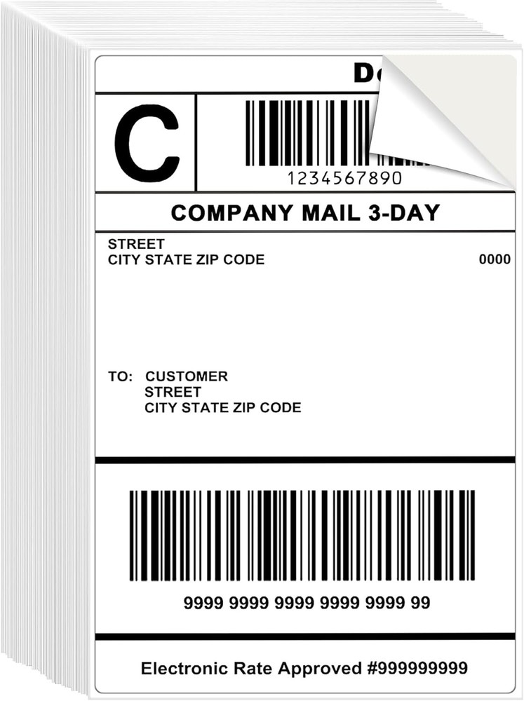 100 PreCut 4×6 Sheet Shipping Labels for Laser & Inkjet Printers, Single Shee…