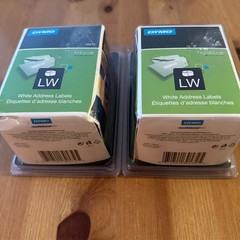 2 DYMO LabelWriter White Address Labels 1 1/8 x 3 1/2 1040 Labels 30572