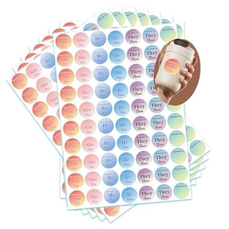 700 Pcs Pronoun Stickers – 1″ Identity Labels for Kids & Events (Solid Color)